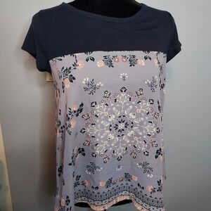 Rewind Purple Floral High-Low Juniors Size Medium Juniors